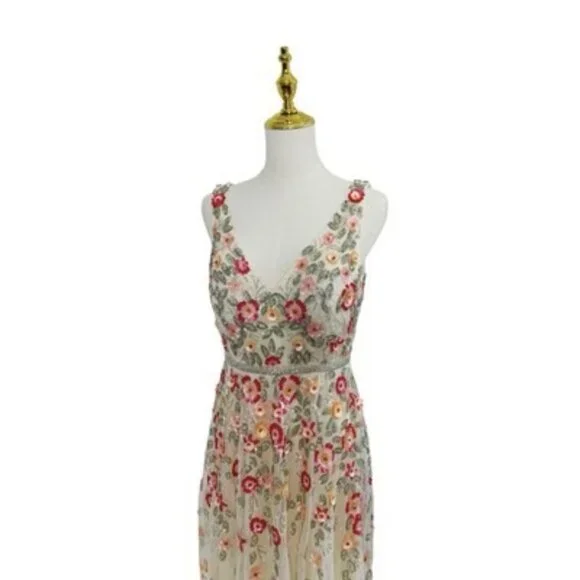 Mac Duggal 5527 Floral Beaded A-line Dress Size 6 $598 - Picture 3 of 9